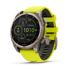 Garmin Fenix 8 47mm SOLAR Sapphire, Titanium з Amp Yellow/Graphite жовтим силіконовим ремінцем