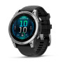 Garmin Fenix E 47mm AMOLED Stainless Steel з чорним силіконовим ремінцем