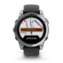 Garmin Fenix E 47mm AMOLED Stainless Steel з чорним силіконовим ремінцем