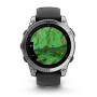 Garmin Fenix E 47mm AMOLED Stainless Steel з чорним силіконовим ремінцем