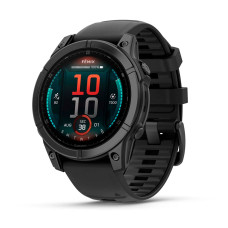 Garmin Fenix E 47mm AMOLED Slate Gray Steel з чорним силіконовим ремінцем