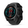 Garmin Fenix E 47mm AMOLED Slate Gray Steel з чорним силіконовим ремінцем