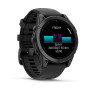 Garmin Fenix E 47mm AMOLED Slate Gray Steel з чорним силіконовим ремінцем